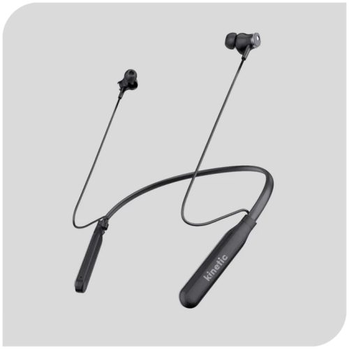 Kinetic Bluetooth Neckband in Ear with Mic, Beast Mode(Super Low Latency) for Gaming, ENx Tech for Clear Calls, ASAP Charge, 20HRS Playtime,IPX4, Dual Pairing & BT v5.3(Black)